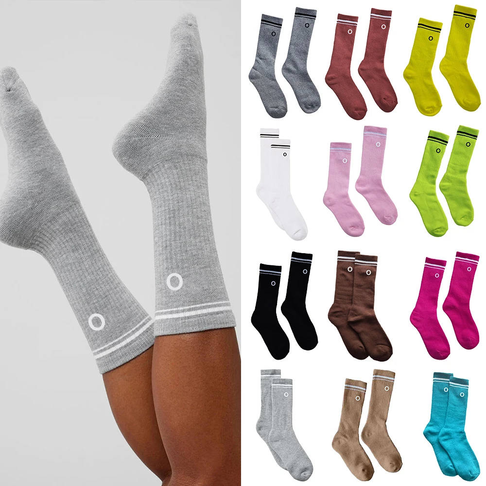 Cotton Yoga Socks Solid Color Middle Tube Breathable Casual Socks for Four Seasons