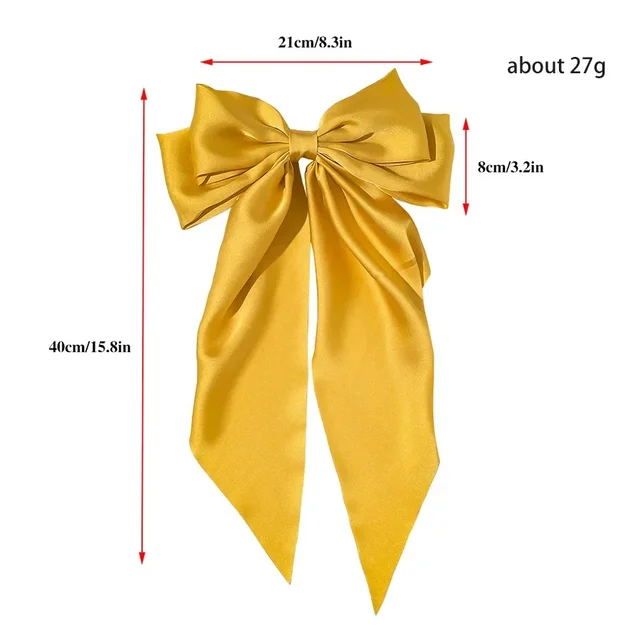 Korean Accessories Hair Clips for Women Girls Big Bowknot Solid Satin Long Ribbon Bows Spring Clamp Barette Cheveux Femme 2023 6 Big Bowknot Satin Ribbon Spring Clamp Hair Clip, Korean Style – view 6