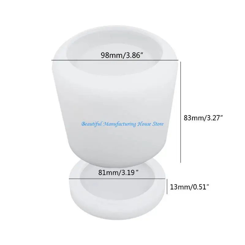 E56A الراتنج جرة العفن DIY شمعة مصنوعة يدويا كوب صندوق تخزين الاسمنت الجص قوالب السيليكون #6