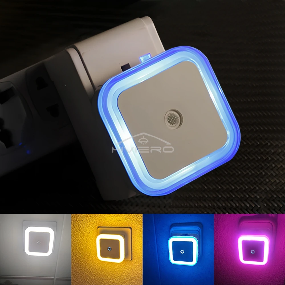 Square Night Light LED Intelligent Control Induction Energy-saving Bedside Socket Lamps Room Hallway Toilet Wall Home Lighting