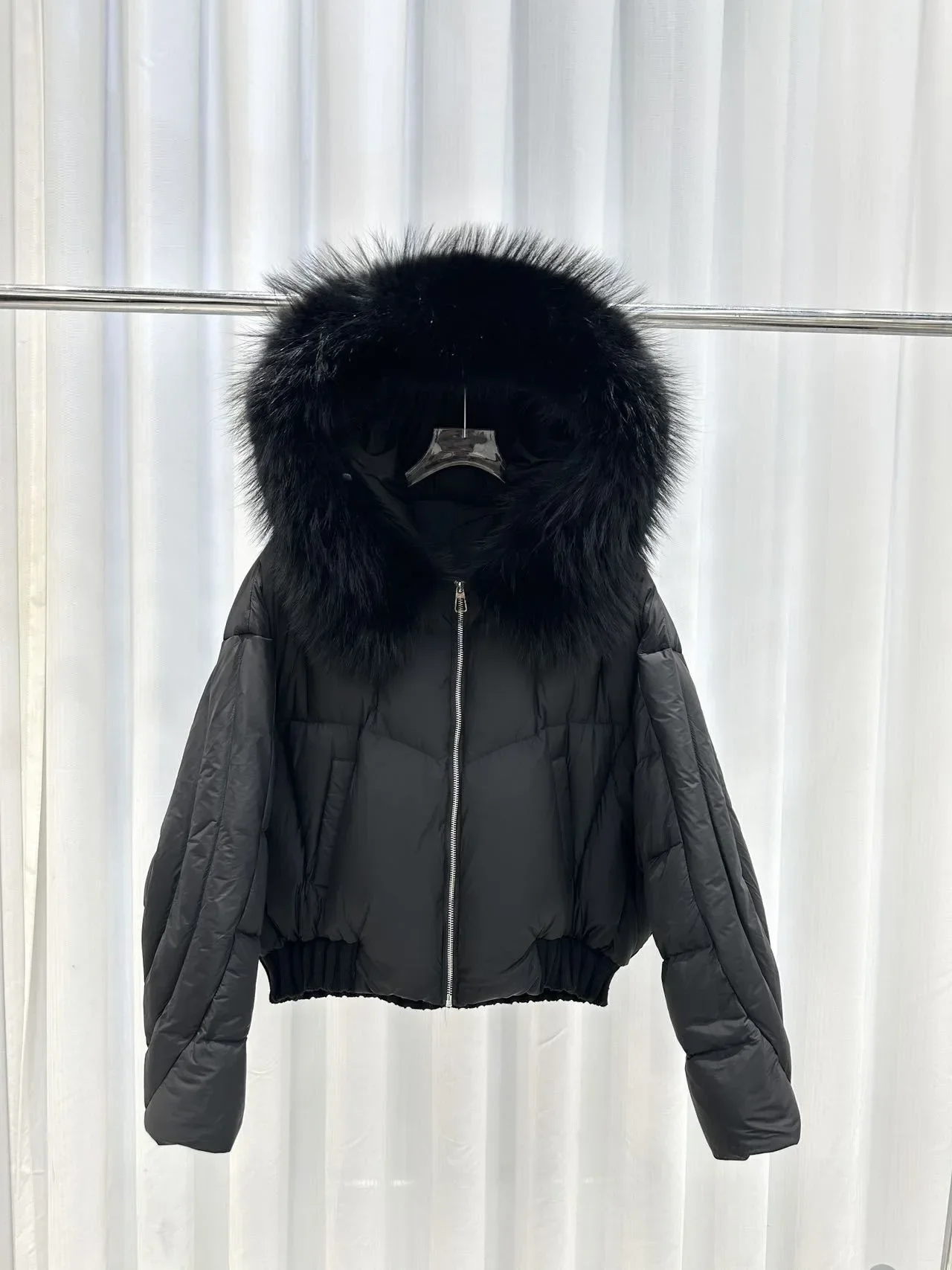 OFTBUY Short Zipper Parkas with Fur for Women Winter Warm Thick Duck Down Jacket Real Rccoon Fur Collar Women Hooded Clothing