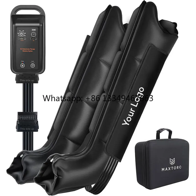4 Airbags Air Compression Leg Massager Boots Professional 3 Modes Timing Control  Battery Full Leg