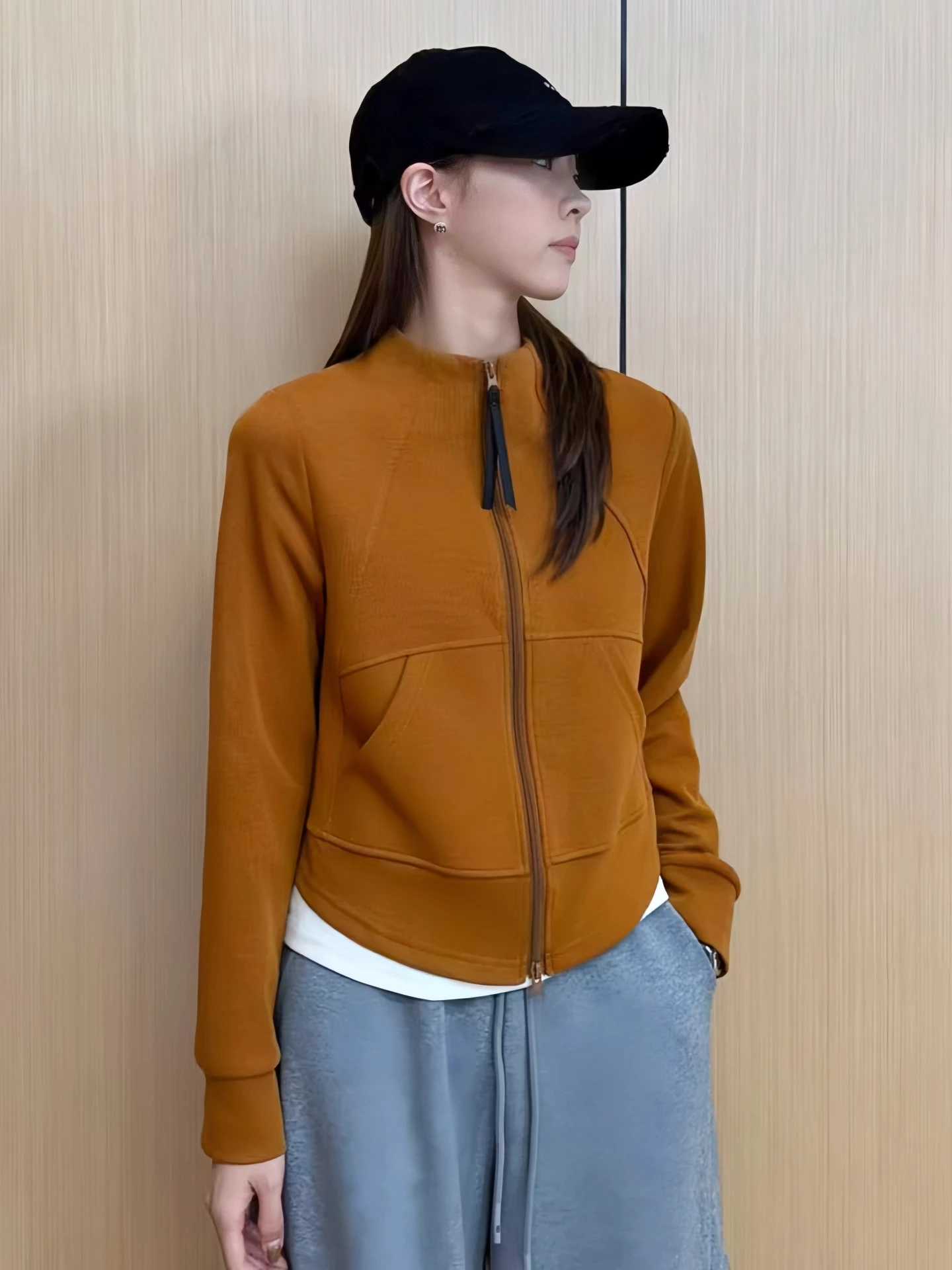 

Облегающая толстовка с капюшоном на молнии, женский модный тонкий воротник-стойка, кардиган с двойной молнией, топ, осенний новый повседневная одежда