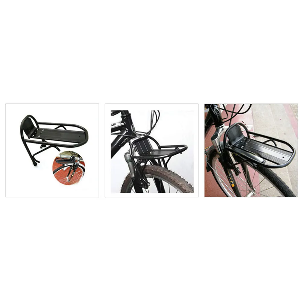 

Aluminum Alloy Bike Front Cargo Rack Easy Install Load Carrier Lightweight Front Shelf for Mountain Road Electric Folding