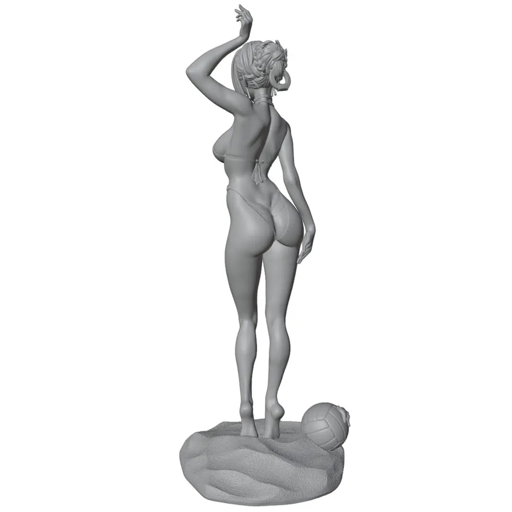 1/24 Sexy Beach Girl Miniature Resin Model Statue 75mm Figure Toy Model Kit, Beach Beauty Playing Volleyball, High-Precision Resin Model Figure Unpainted, Perfect for Role-Playing Games and Collecting view 3