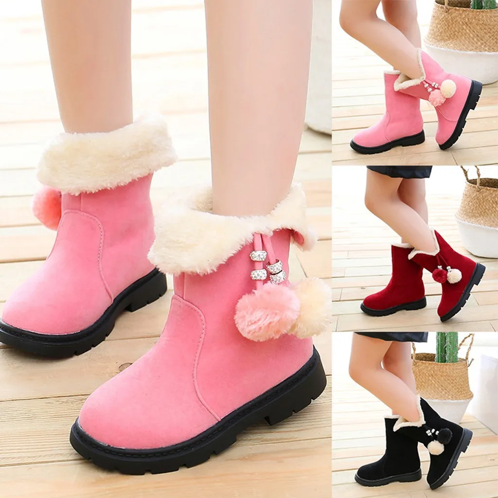 Water Proof Girl Snow Boots 2025 Winter Outdoor Children Boots Princess Elegant Girls Shoes Kids Warm High Quality Plush Boots