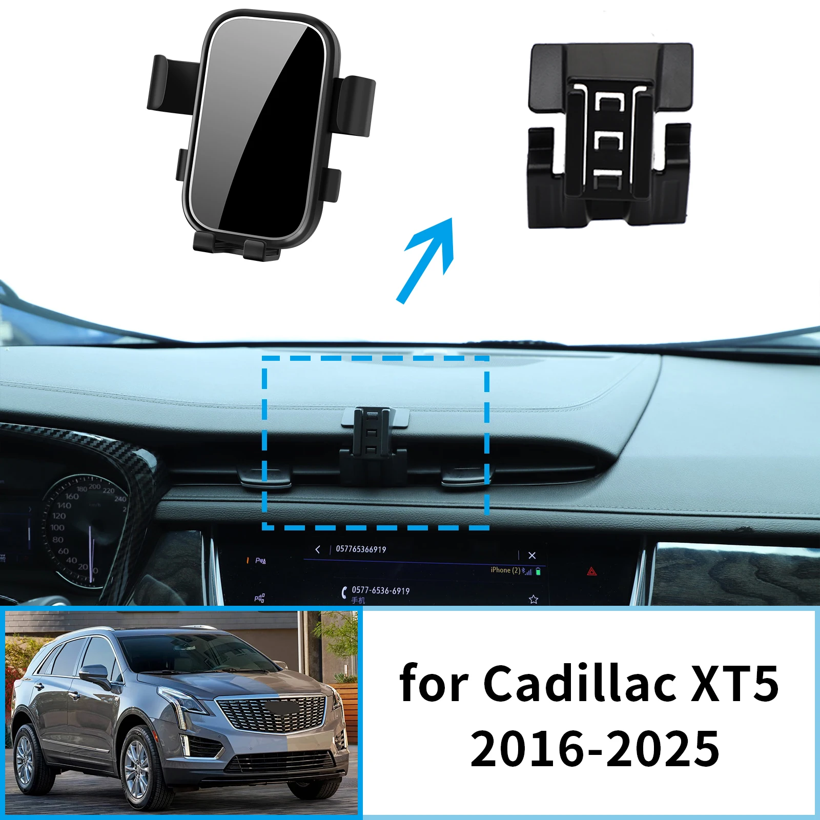 

Car Mobile Phone Holder for Cadillac XT5 XT6 2016~2025 Accessories GPS Bracket Navigation Stand Auto