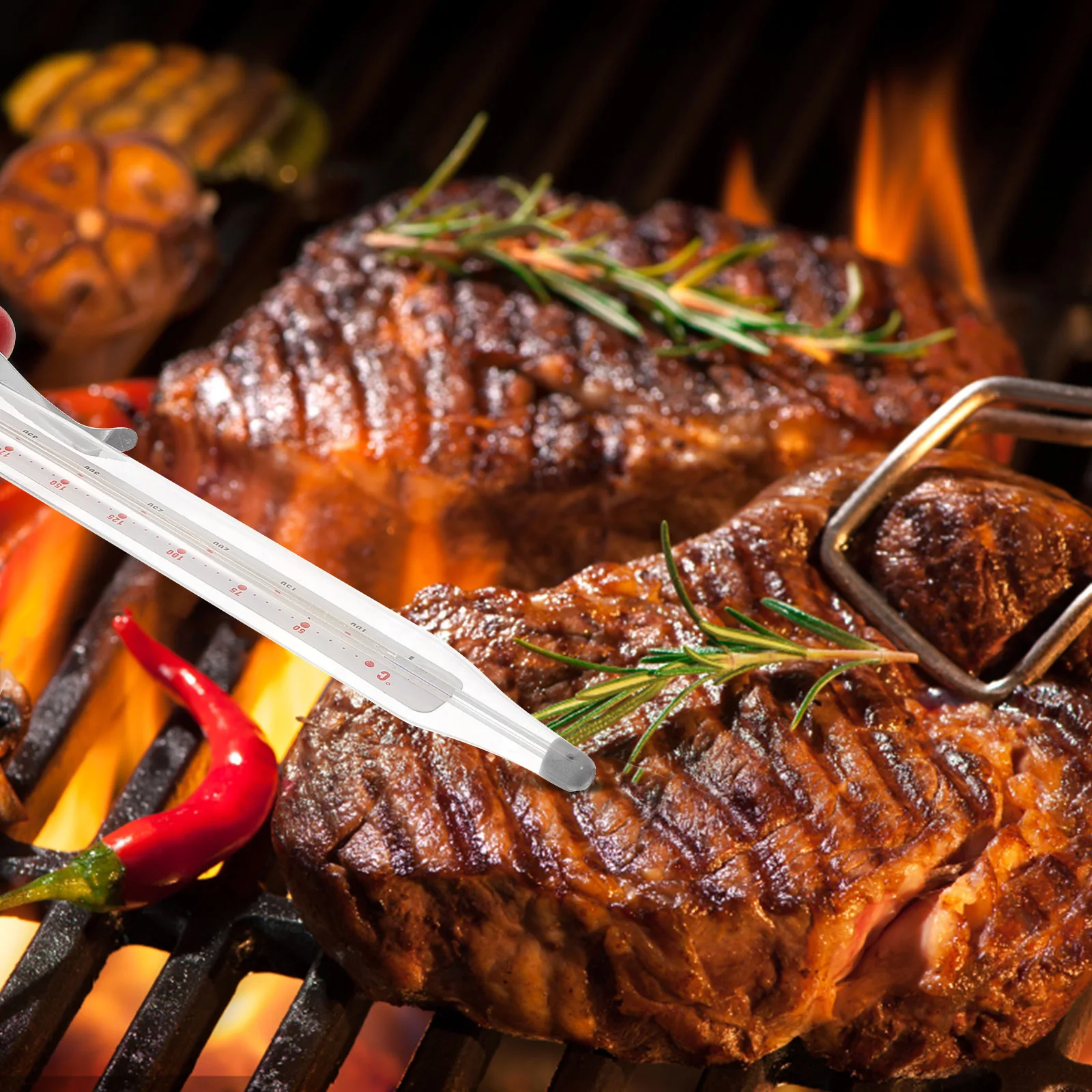 

1Set Food Thermometer Glass Candy Thermometer Kitchen Clip Instant Read Cooking Baking Deep Fry Syrup Jam Sugar