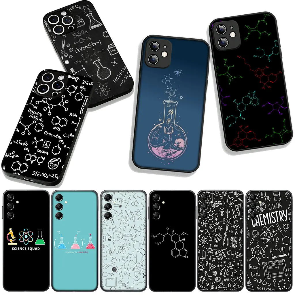 Чехол для Samsung Galaxy S25 S24 S22 S23 FE Ultra Plus A56 A05 A06 A15 A16 A55 S7 Edge, чехол для телефона с дизайном «Химия»