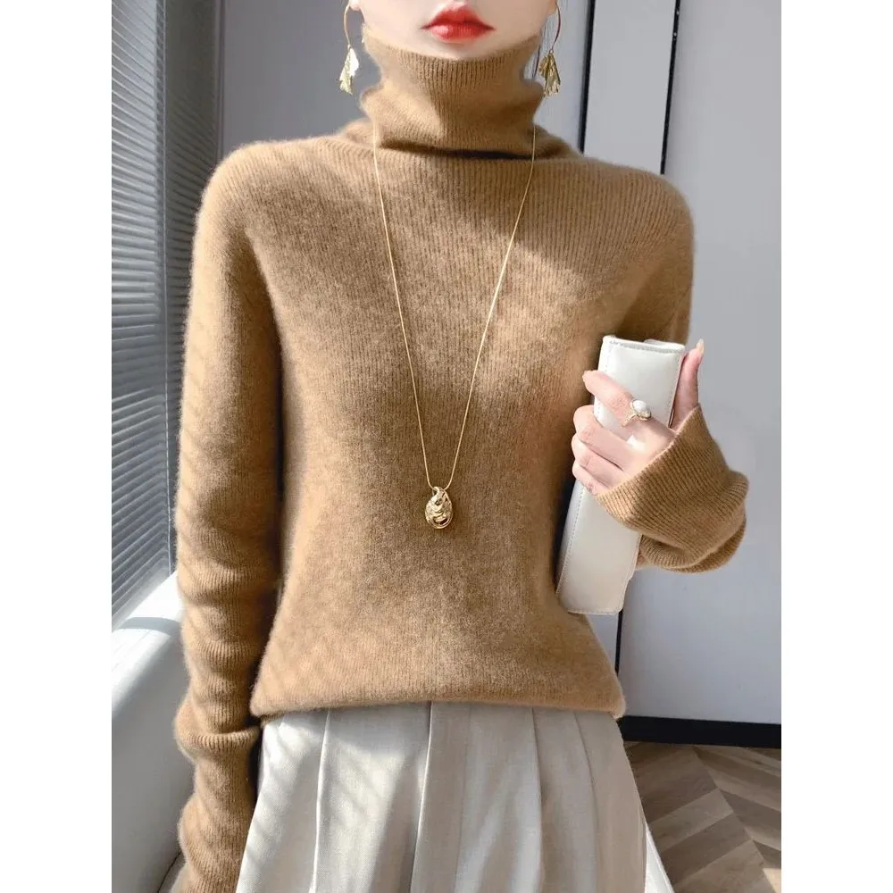 

Women's Thi Warm Turtlene Slim Fit Pullover Sweater Sli Spring Faion Ladies' Knitwear Comfortable Soft Material