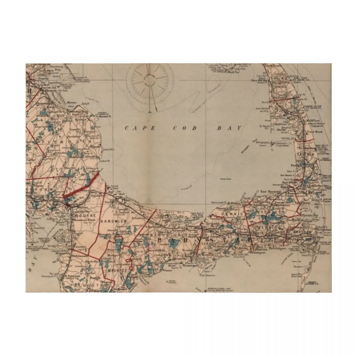 

Vintage Map of Cape Cod MA (1905) Throw Blanket Soft Beds Sleeping Bag wednesday Decoratives Blankets
