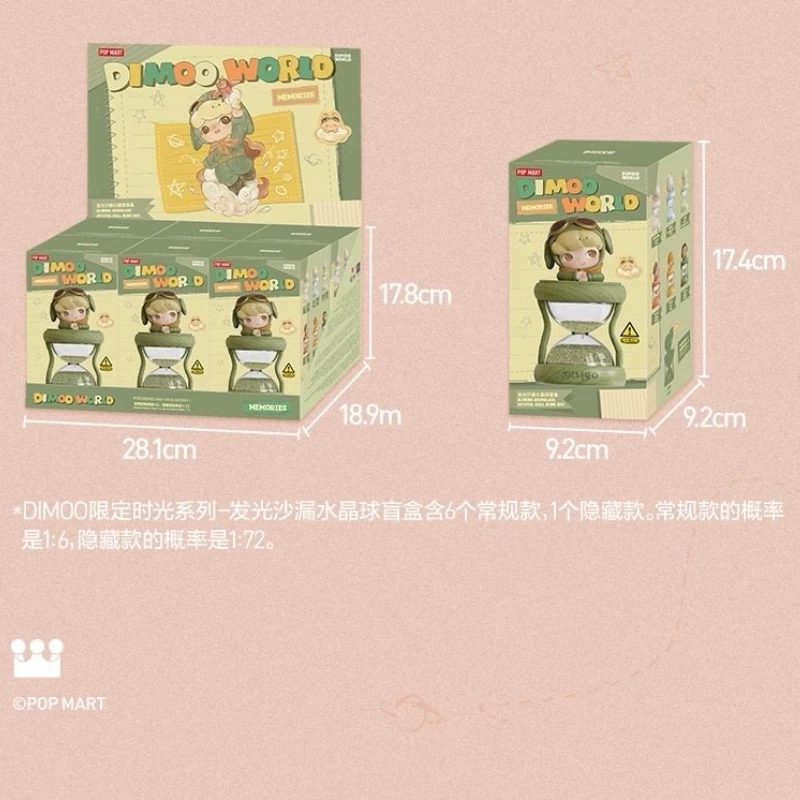 

POPMART DIMOO Limited Edition Time Series Luminous Hourglass Crystal Ball Blind Box Peripheral Gift Art Pieces Trendy xmas toys