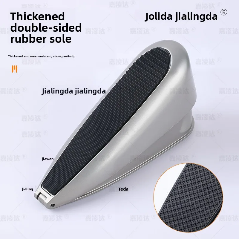 Heavy Duty Thickened High Aluminum Alloy Spring Door Stopper with Anti Collision Windproof Fixed Floor Holder for Home Office