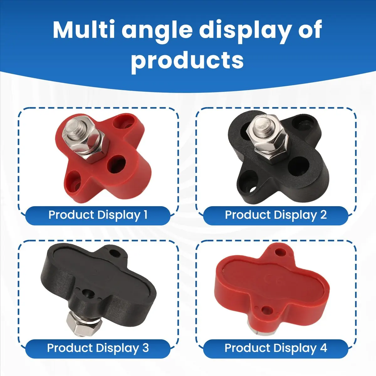 Jun.A-2Pcs 5/16 Inch DC 48V Busbar Power Terminal Block M8 Positive Negative Power Distribution Stud for RV Ship Boat