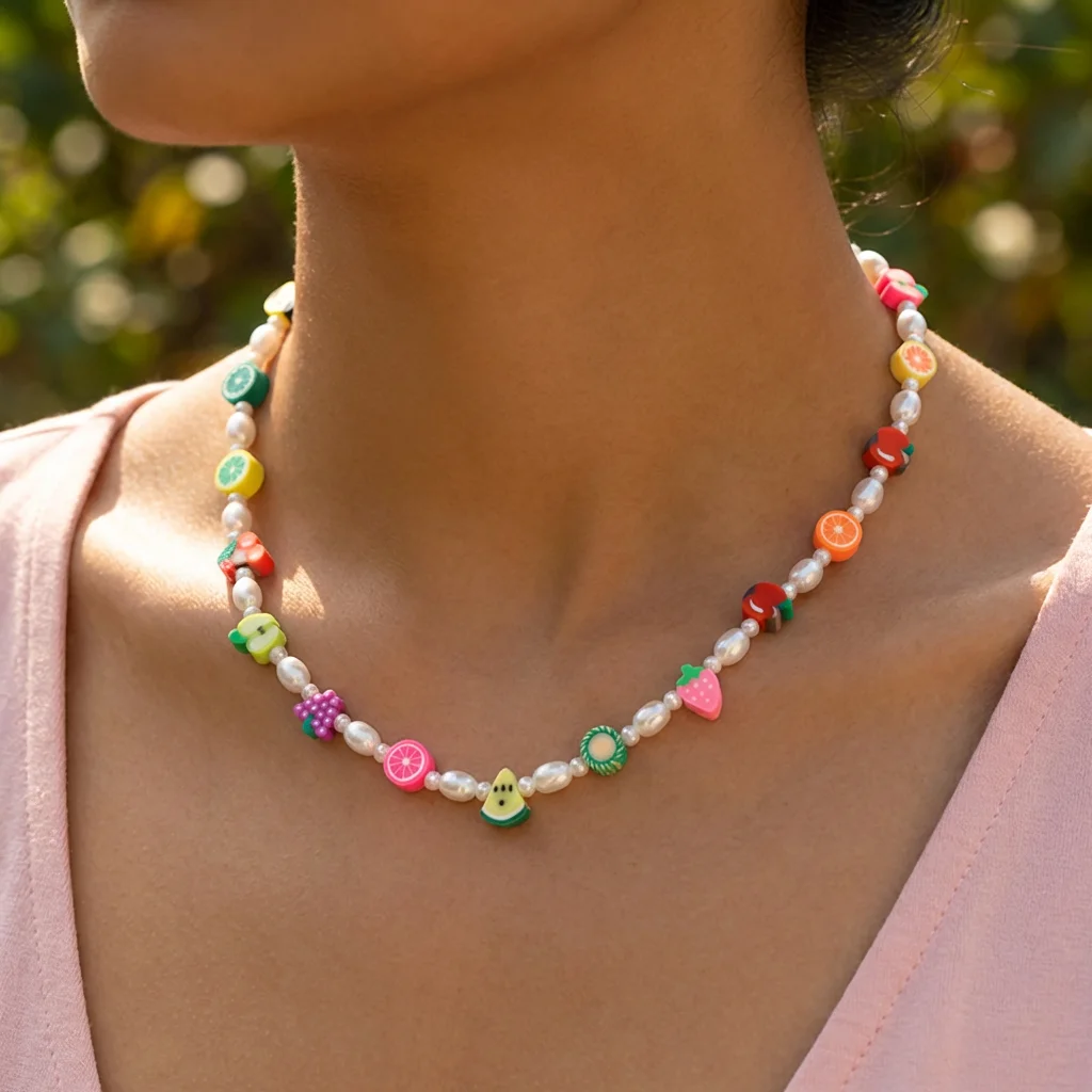 Fashion Boho Multicolor Handwoven Seed Beads Beaded Flower Choker Trend Y2K Imitation Pearl Collar Necklace Women Summer Jewelry