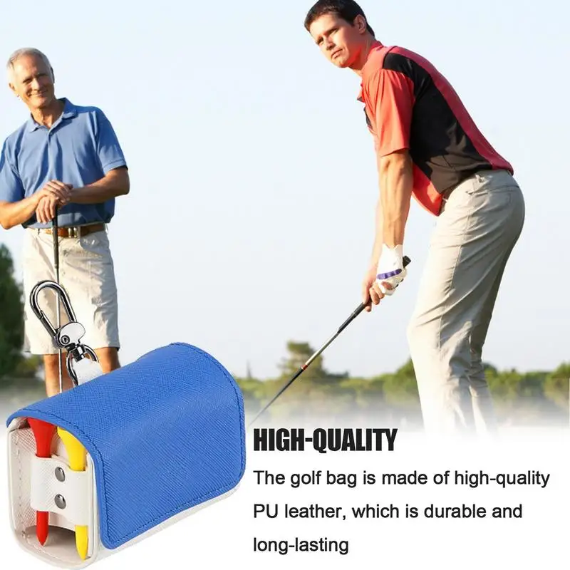 Golf Tee Bag Pouch Golf Pouch Water Proof Golf Accessory Bag Golf Ball Accessories PU Leather Golf Bag For Golf Training