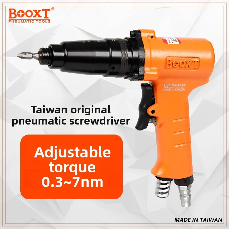Taiwan Booxt Adjustable Torque Pneumatic Screwdriver Gun Type Quick Reversible Model Bx-208B
