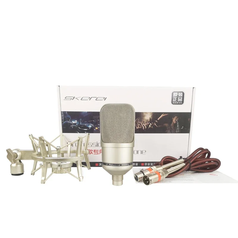 26/34 مللي متر المعادن المهنية مكثف ميكروفون ميكروفون الاستوديو للكمبيوتر Mic الألعاب تسجيل المعيشة بودكاست كارت الصوت يوتيوب