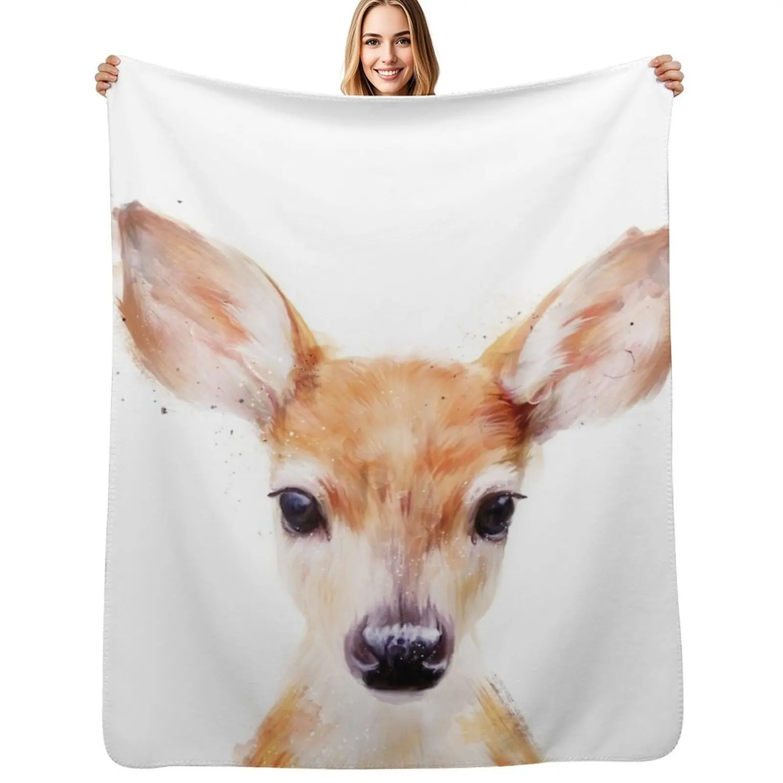 Little Deer Throw Blanket Bed Soft Beds Sofa Quilt Travel warm for winter Flannel Fabric Blankets