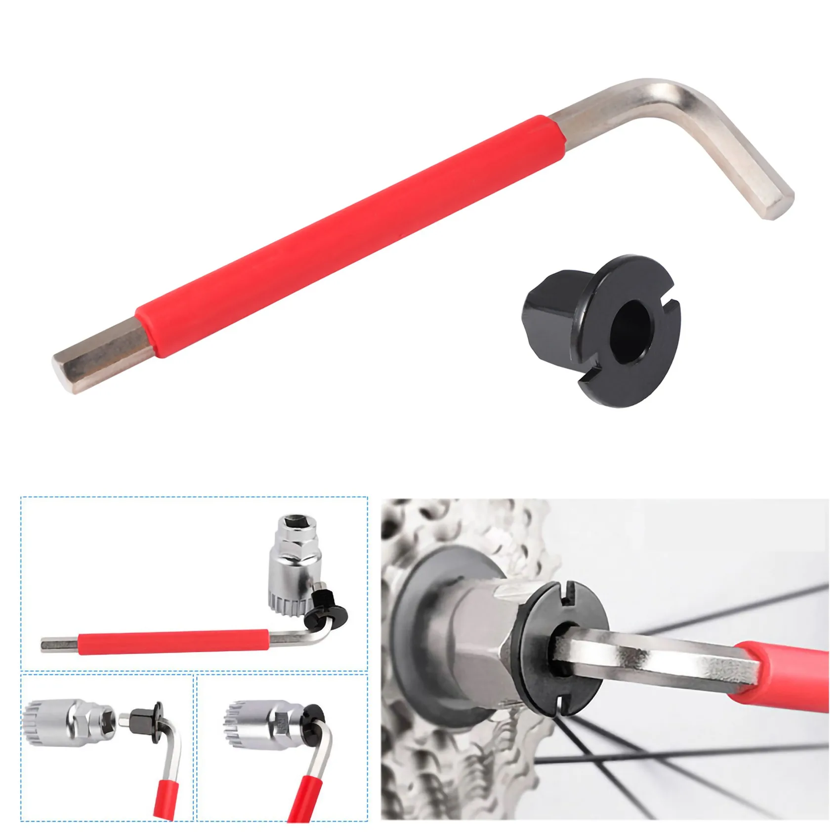 NEW HOT In Stock-Bike Cassette Removal Tool With Chain Whip And Auxiliary Wrench Bicycle Sprocket Removal Tools Sprocket Remover