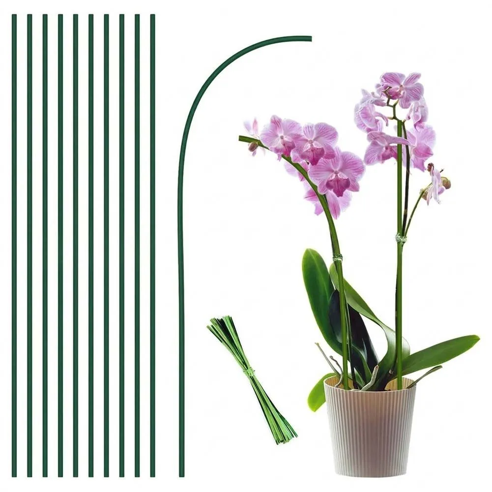 Bendable Garden Support Stakes for Orchids Lilies and Perennials - PVC Stakes to Aid Natural Upright Development