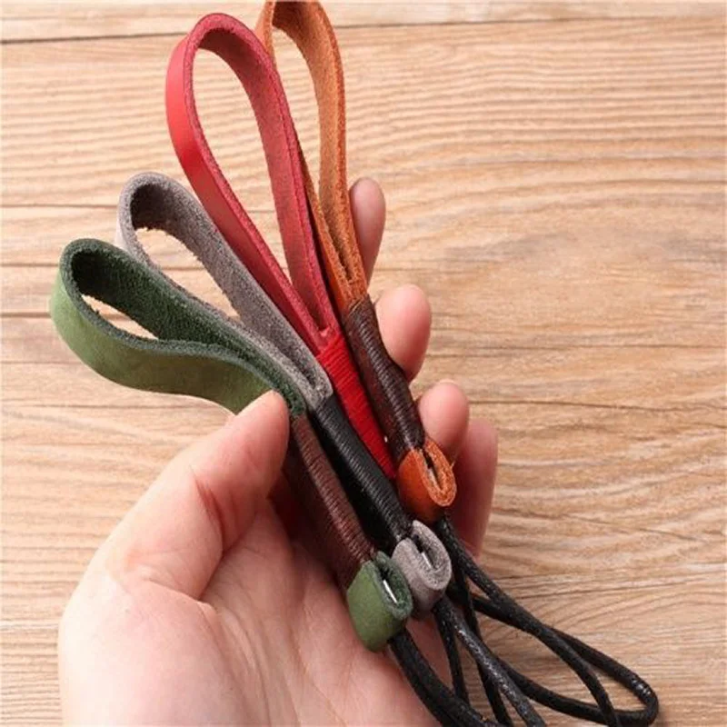 Genuine Leather Keychains Cowhide Weave Lanyard Keyring Men Women Car Key Holder Key Cover Auto Keyring Accessories Gifts