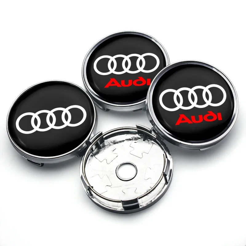 4PCS 60mm modified wheel hub cover tire center logo For Audi A1 A2 A3 8V 8P 8L A4 B5 B6 B7 B8 A5 A6 C5 C6 C7 A7 A8 Q2 Q3 Q5 Q7