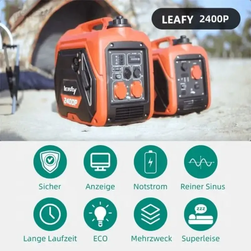 230V Europe Socket Portable 2000w Inverter Generator Petrol Power Silent Generators Inverter Generator For Home Outdoor