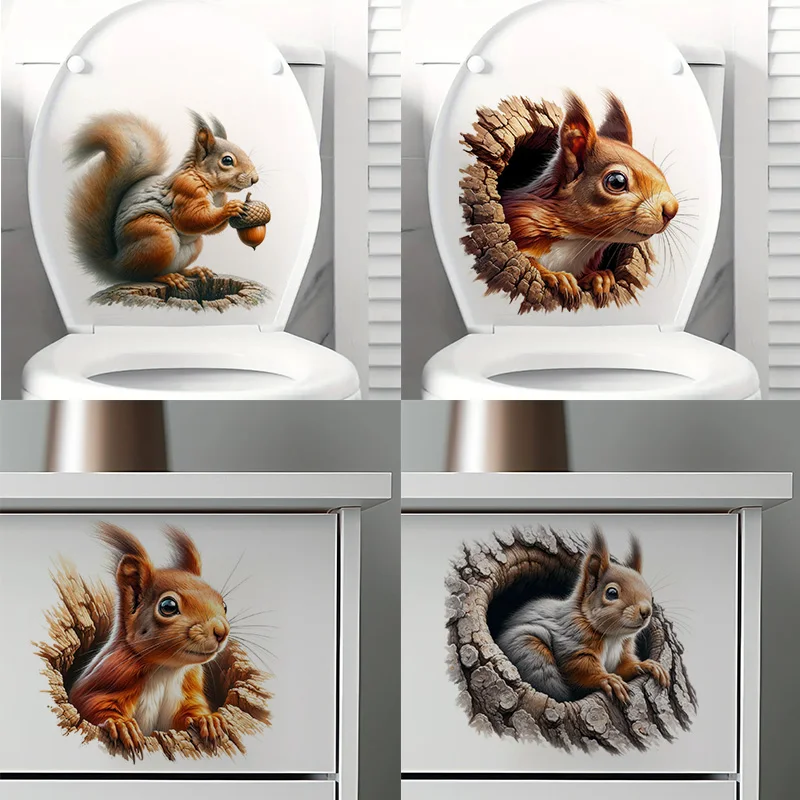 Beautiful Squirrel Decal, Self-Adhesive Stickers, Bedroom Entryway Living Room Porch Home Decoration Wall Sticker