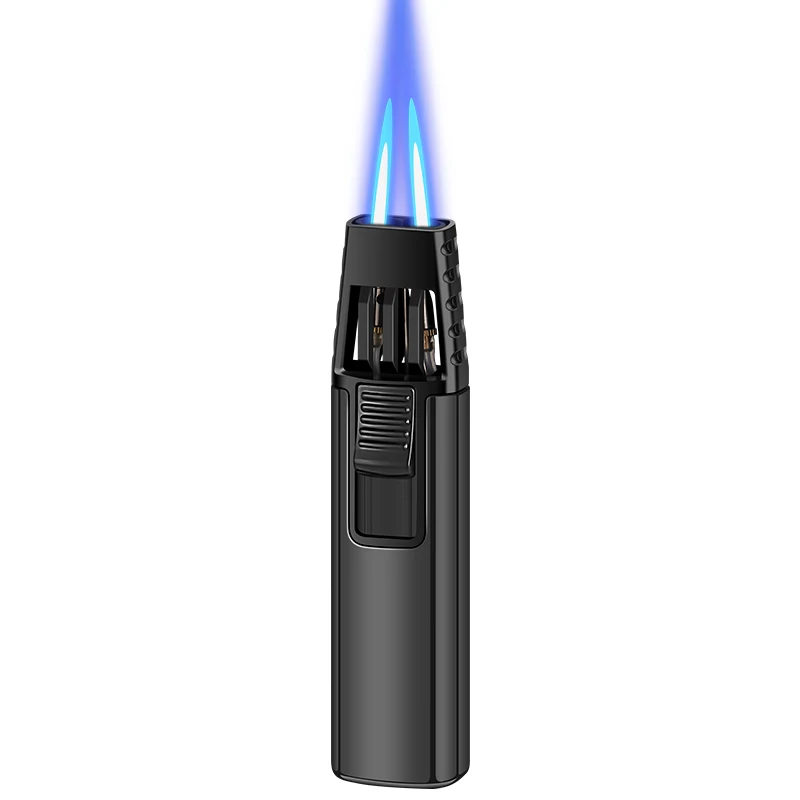 Double Fire Strong Blue Jet Lighter, Adjustable Flame Size, Windproof High Temperature Ignition Tools