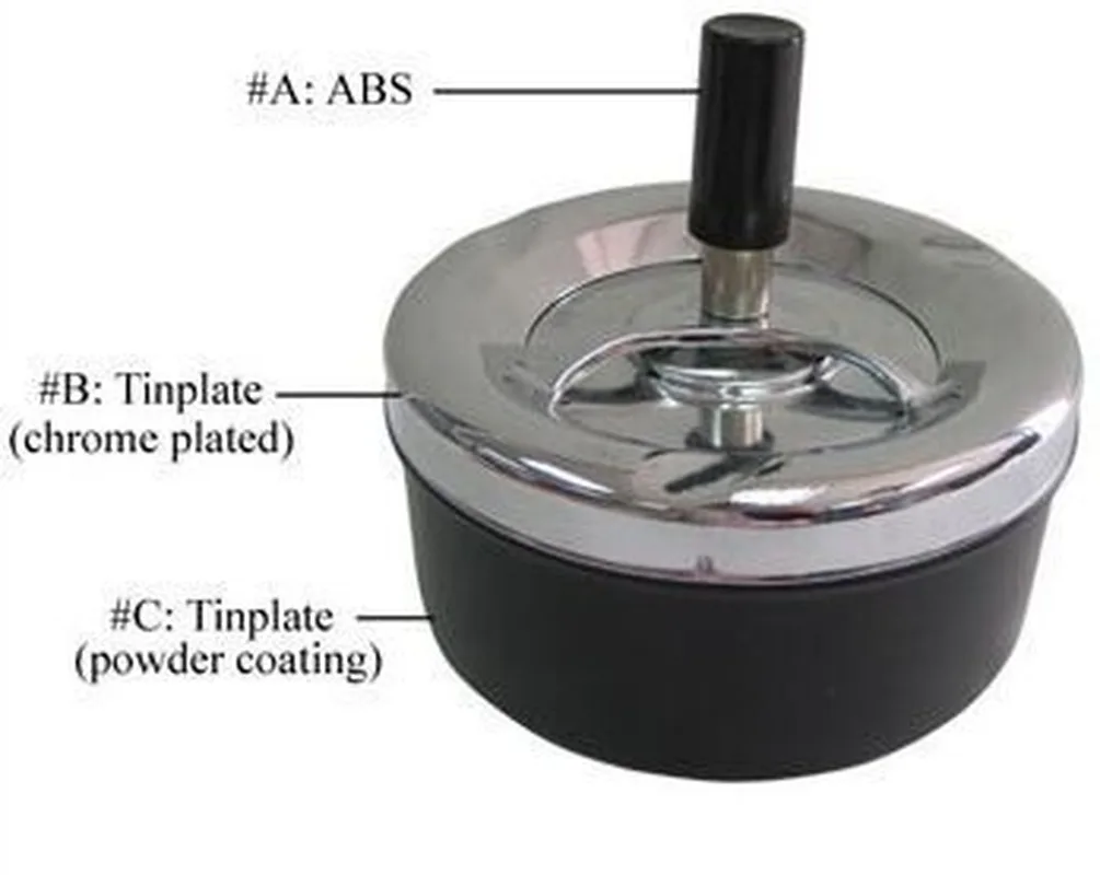 Portable Round Spinning Ashtray Cigarette Ash Stainless Steel Ashtray Housewares Spinning with Cover WY70917