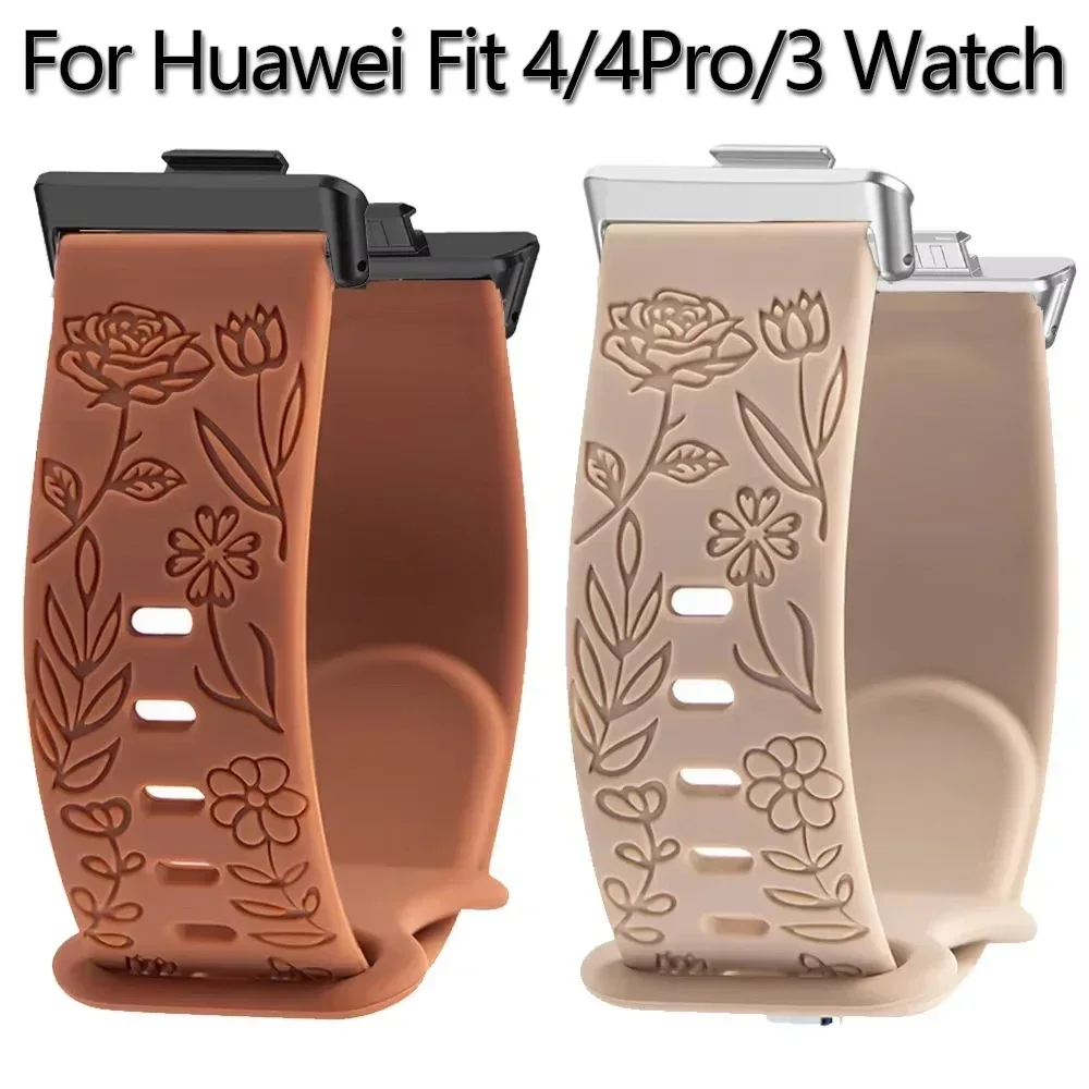 �y�Z�[�����z�v�����g�f�U�C���o���h Huawei Watch Fit 4/4Pro�p�X�g���b�v �u���X���b�g �V���R�������E�H�b�`�o���h Huawei Fit3 2 1 �X�}�[�g�E�H�b�`�Ή�