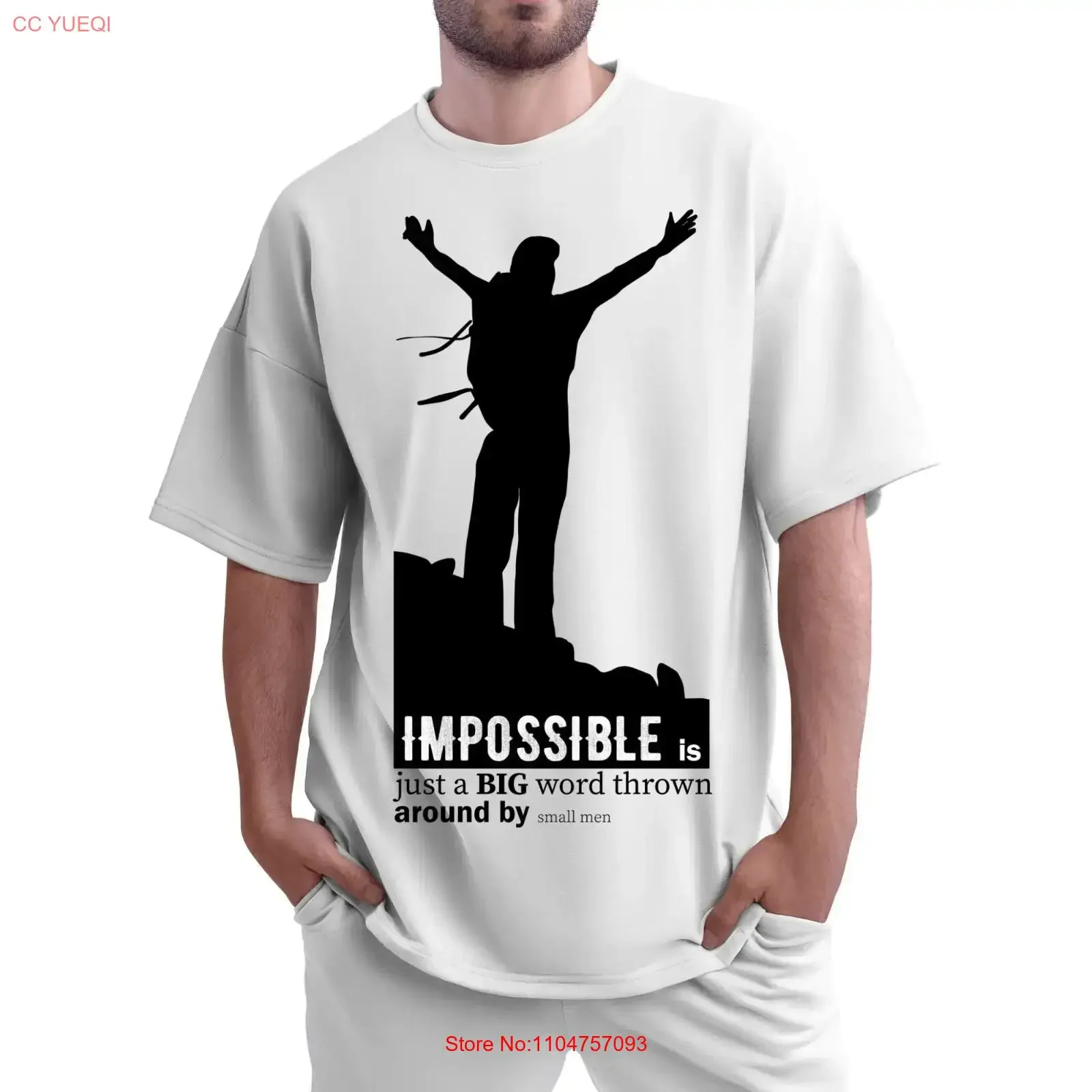 Impossible Is Just a Big Word T Shirt Inspirational Quote for  vintage Washed Soft Versatile fashion Top For Everyday Wear