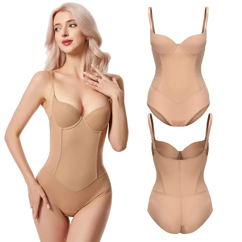 

Women's Faja Shapewear Bodysuit with Built in Bra Tummy Control Body Shaper Seamless Sculpting Snatched Waist Corset Body Suit