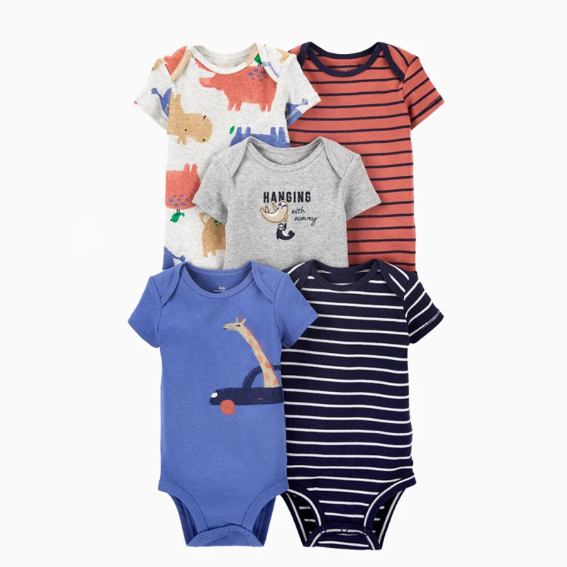 IYEAL New Unisex Newborn Baby Boy Clothes Cotton Baby Girl Clothes Cartoon Girls Baby Clothing Jumpsuits Bodysuits 5PCS/Set