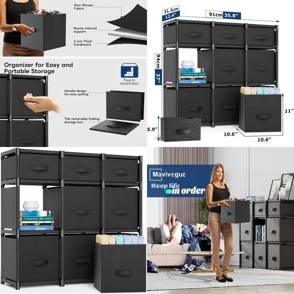 

Органайзер Black Cube для шкафов, гостиных и общежитий — простое решение для хранения в сборе