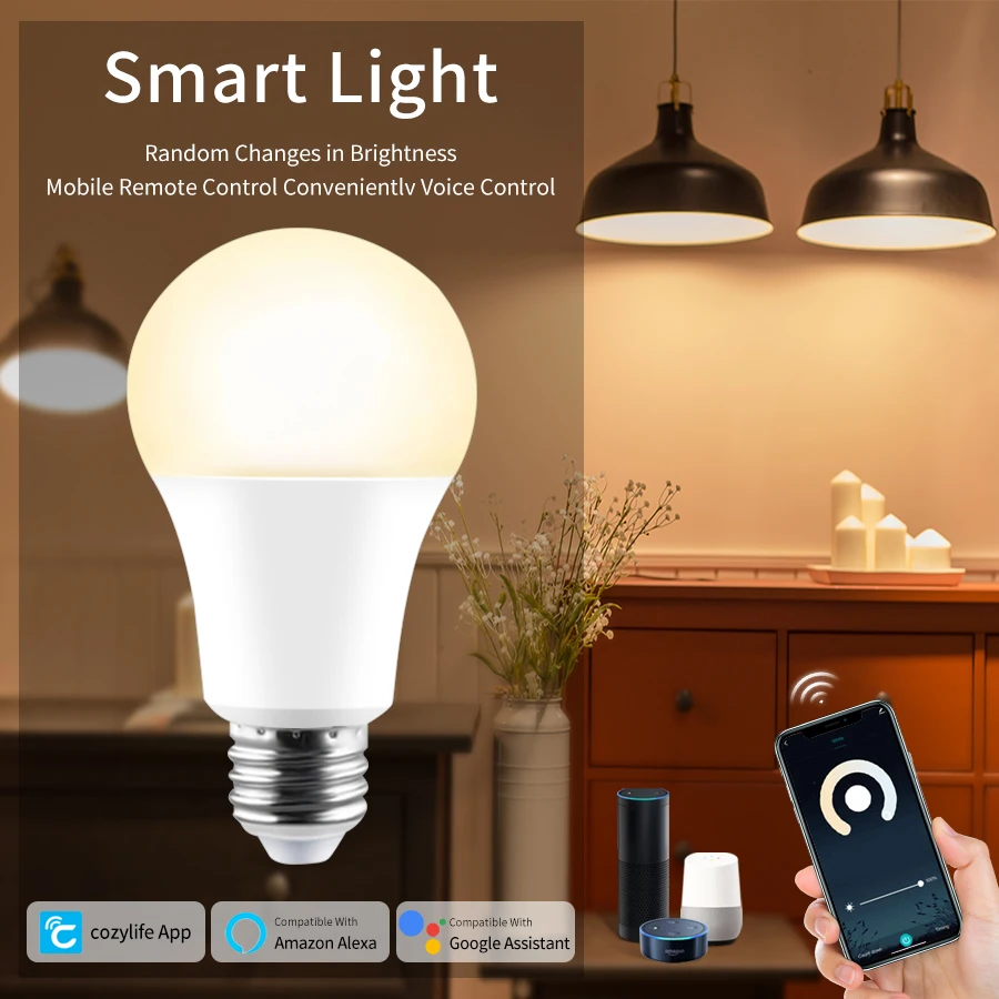 

CozyLife WiFi Smart LED Bulb Lights 12W 15W 20W E27 Smart Lamp 110V 220V Voice Control Works With Alexa Google Home Alice