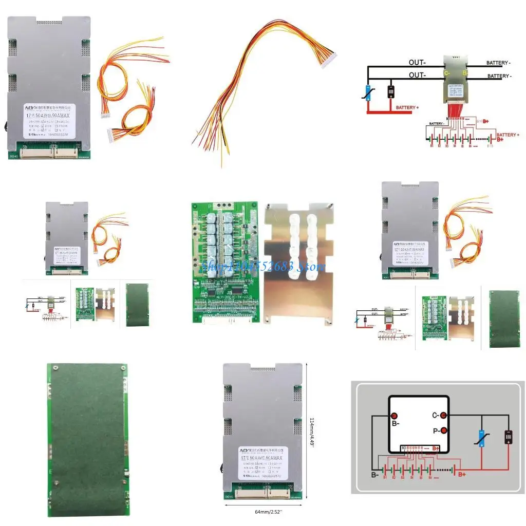 Y6GD 17S 60V 50A Lithium- Battery for Protection Board PCB Li-ion Battery Charging for Protection Board for Electric