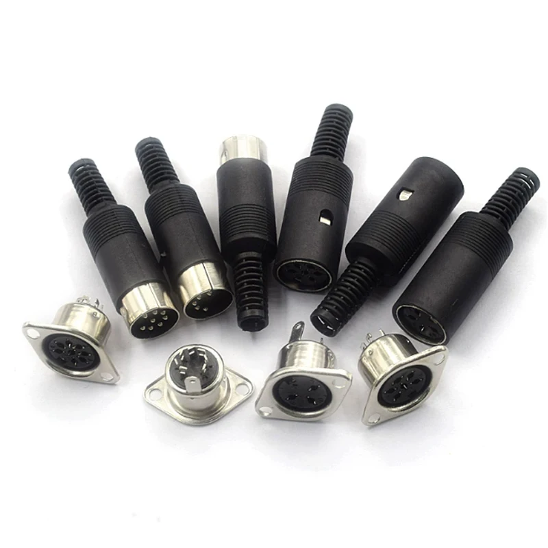 10PCS DIN S Terminal 3/4/5/6/7/8P Pin/Core Midi Male Connector Female Connector Plug Computer Large Keyboard Mouse Socket