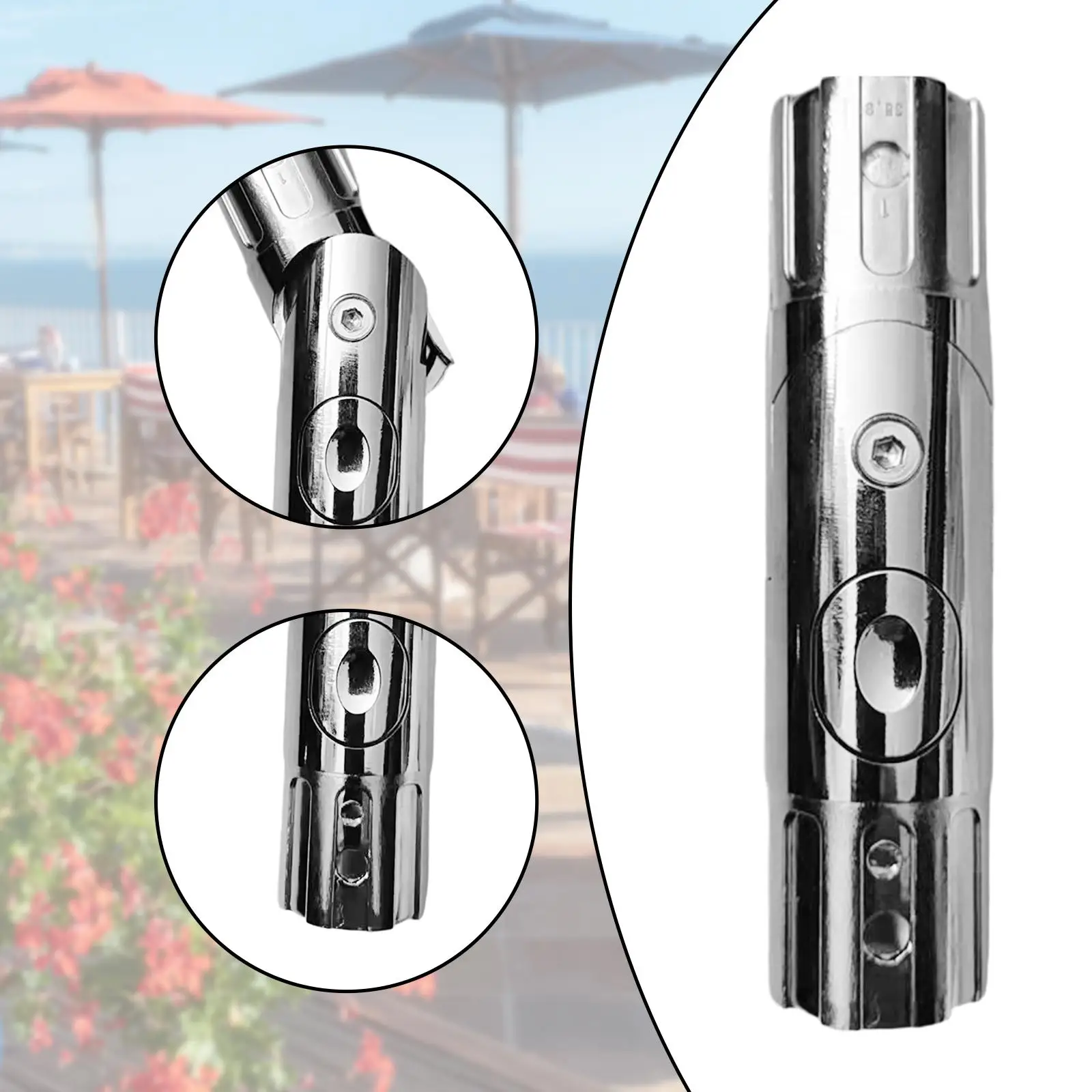 Patio Umbrella Shaker Turn Umbrella Attachment Steering Parasol Mounting Bracket Adjustable Tilt Angle for Courtyard Picnics