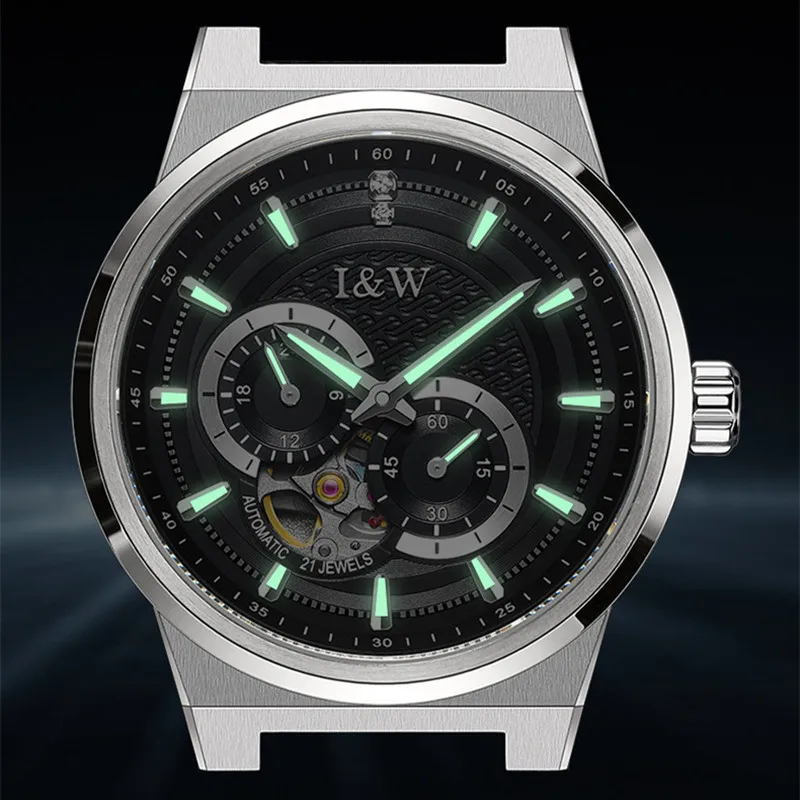 Luxury Brand Switzerland I&W CARNIVAL Japan MIYOTA Automatic Mechanical Sapphire Men\'s Watches Waterproof Diamond Luminous 680G