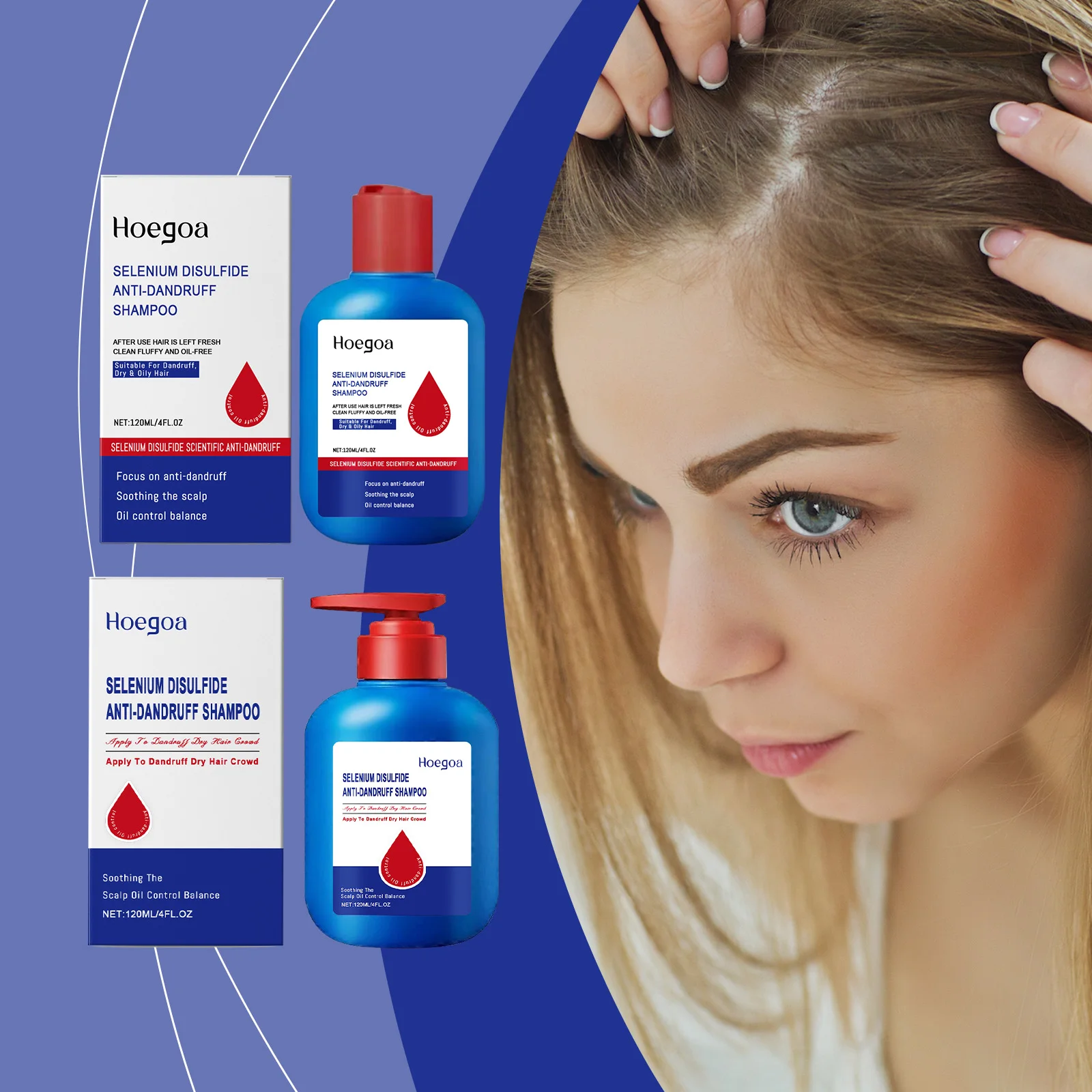 Hoegoa Dandruff Removal Shampoo For Anti Hairs Loss Hair Damage Repair Reduce Dry Breakage Oil Control Hair Nourish Care Shampoo