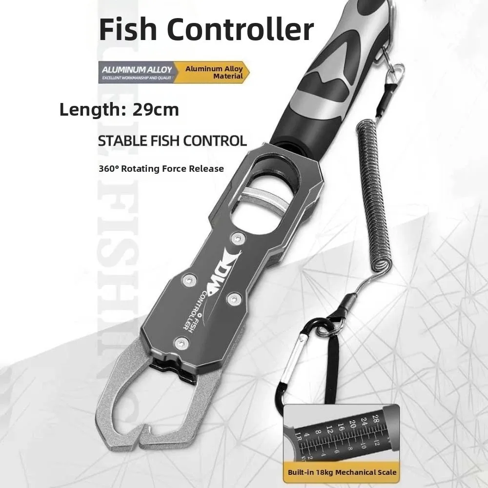 Aluminum Alloy Fishing Lip Grip Long Handle Tackle Fish Controller Corrosion-resistant Clamp Fishing Beak Grip Multi-functional