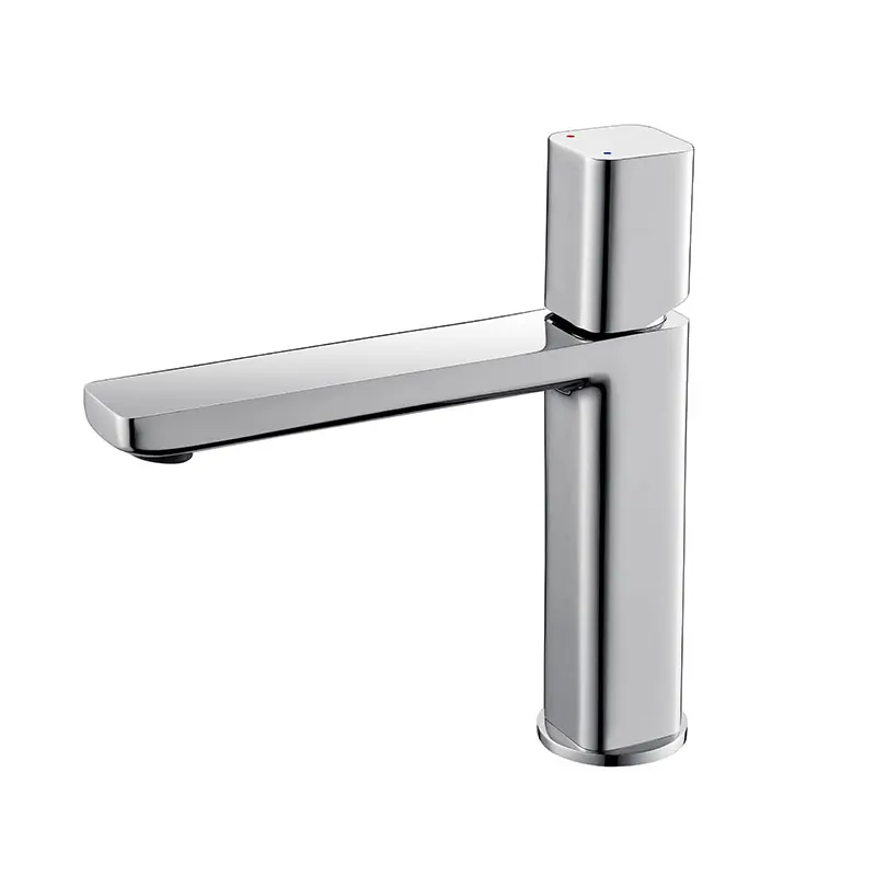 

European Basin Faucet Waterfall Spout Deck Mounted Crane Tap Bathroom Brass Sink Faucet Single Handle Wash Hot Cold Mixer Tap