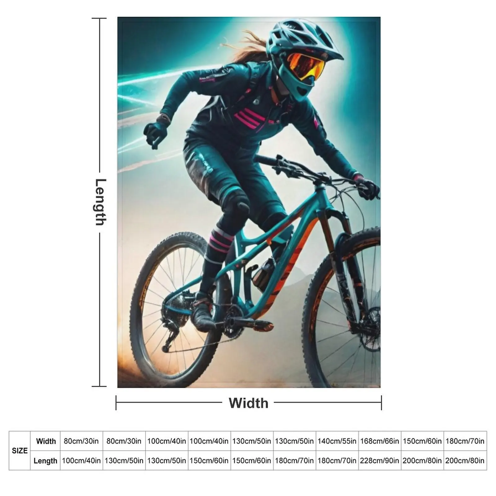 High-Tech Mountain Biking Adventure Throw Blanket Summer Beddings funny gift Plush sofa bed Sofa warm for winter Blankets