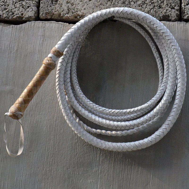 150cm Outdoor Portable EDC Fitness Whip, Martial Arts Self-defense Whip, 8-strand One-piece Handmade Cowhide Whip