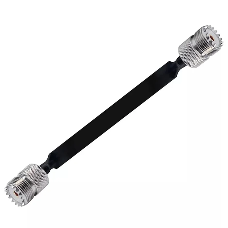 A25P 4 Pack 40Cm RF Coaxial Cable Window/Door Pass Through Flat Cable, SO239 UHF Female To UHF Female,50 Ohm