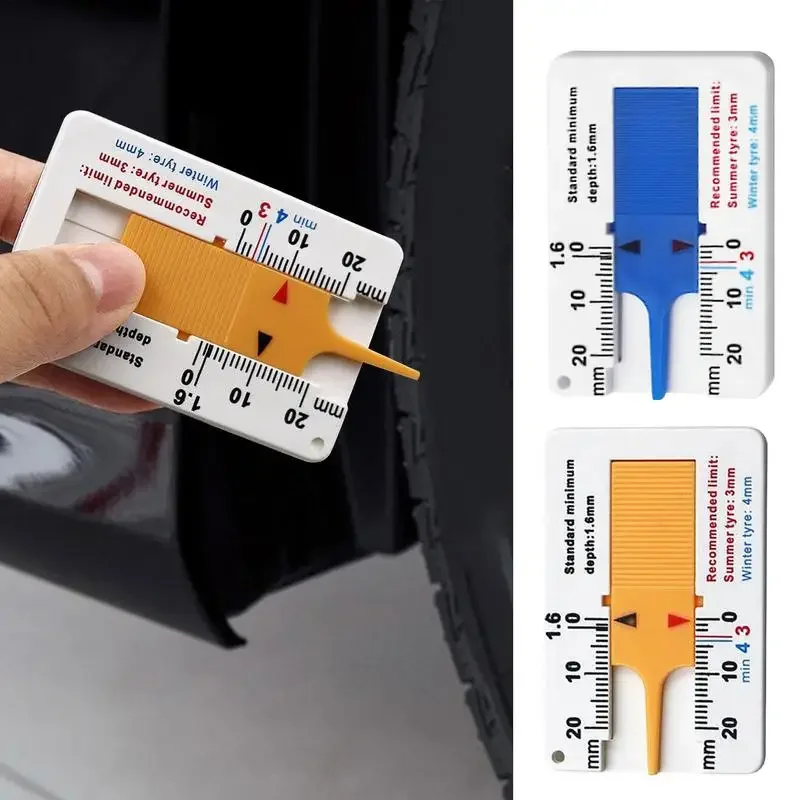 

10PCS 0-20mm Car Tire Tread Depth Gauge Portable Wheel Measuring Tool for Auto Motorcycle Trailer Van Daily Vehicle Maintenance