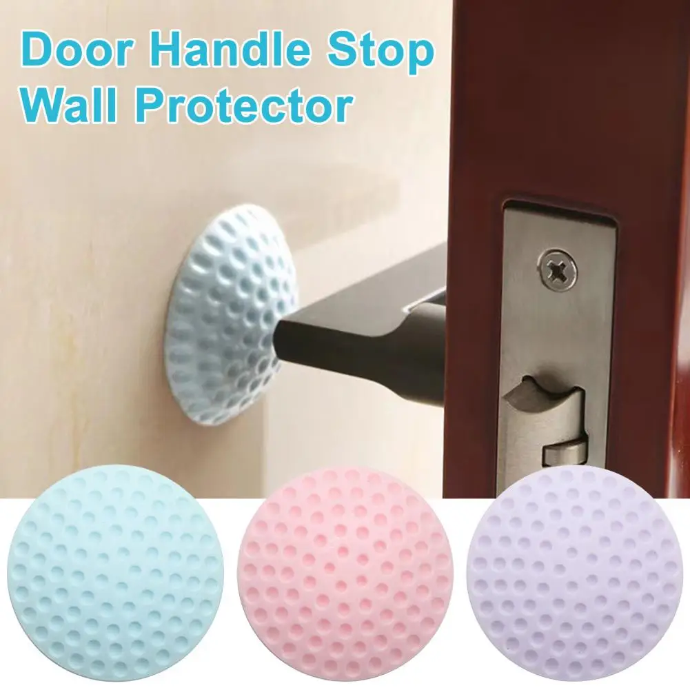 Door Handle Stopper Wall Protector Self-Adhesive Round Door Knob Stop Wall Bumper Home Office Door Back Wall Mount Anti-collisio