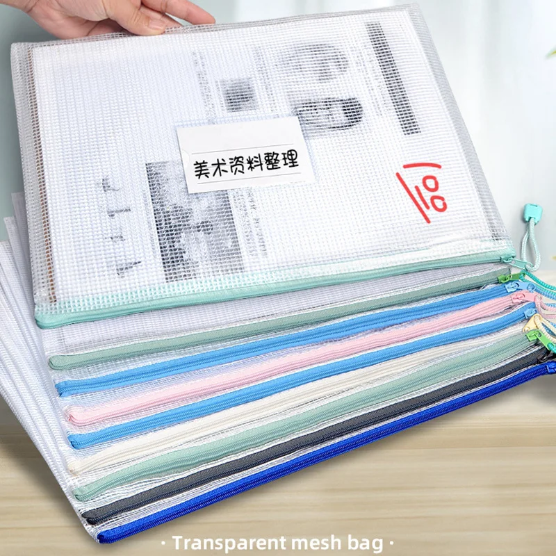 A4 Waterproof Zipper Pouch Clear Document Bag Book File Folders Stationery Pencil Organizers Toiletry bag Cosmetic Storage Bags